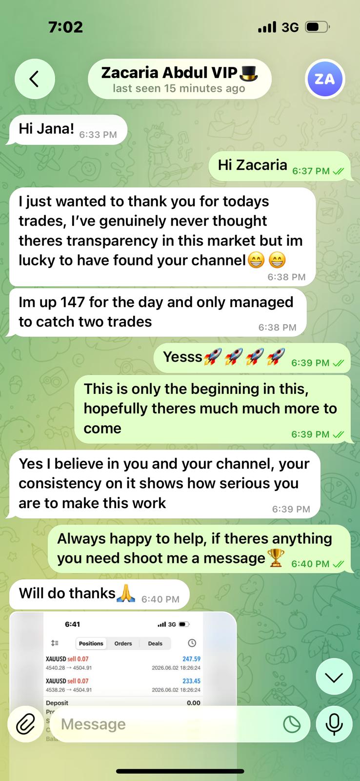 Member up £147 from two trades