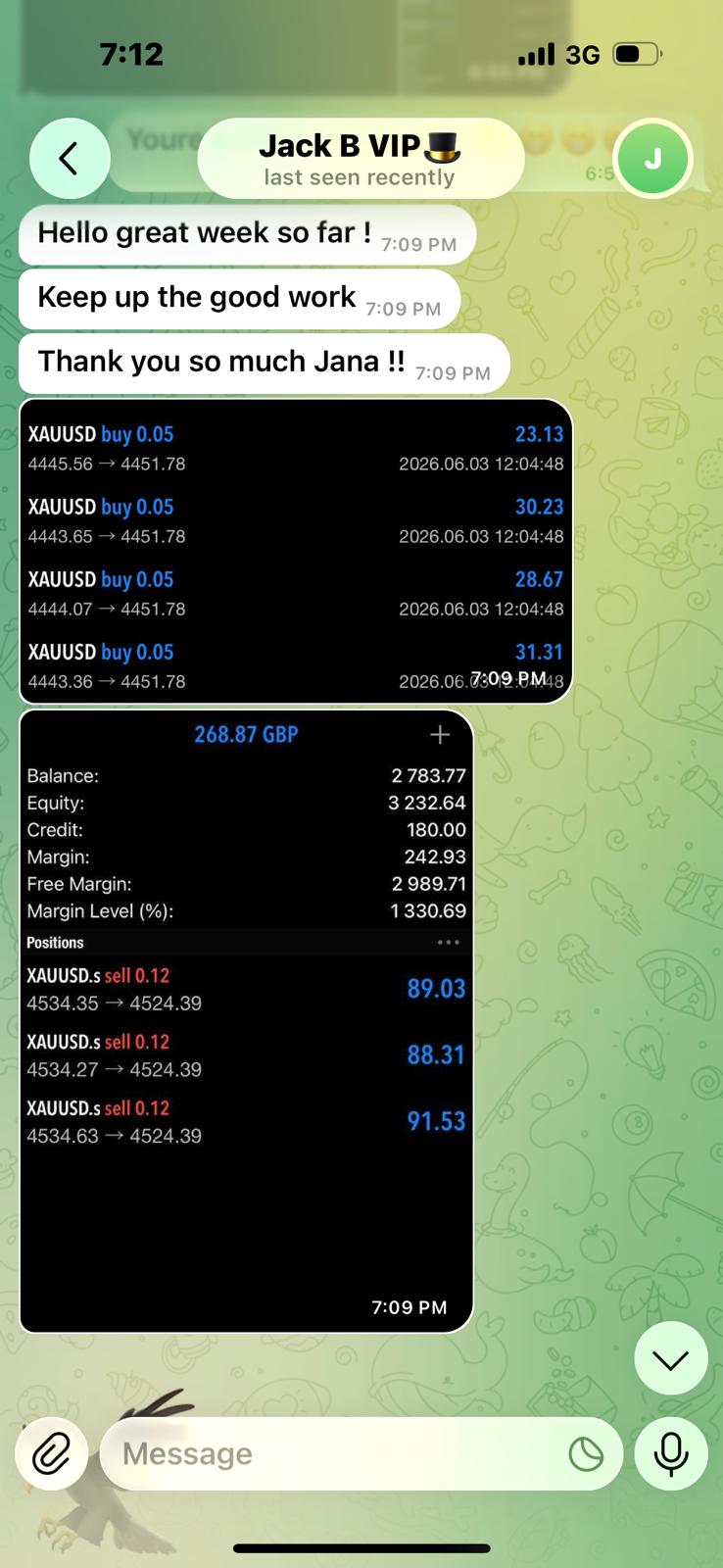 Member up £268 — weekly recap